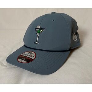 Imperial Martini Rope Hat Mens Blue Mid-Crown Performance Snapback Cap 7054-BNA